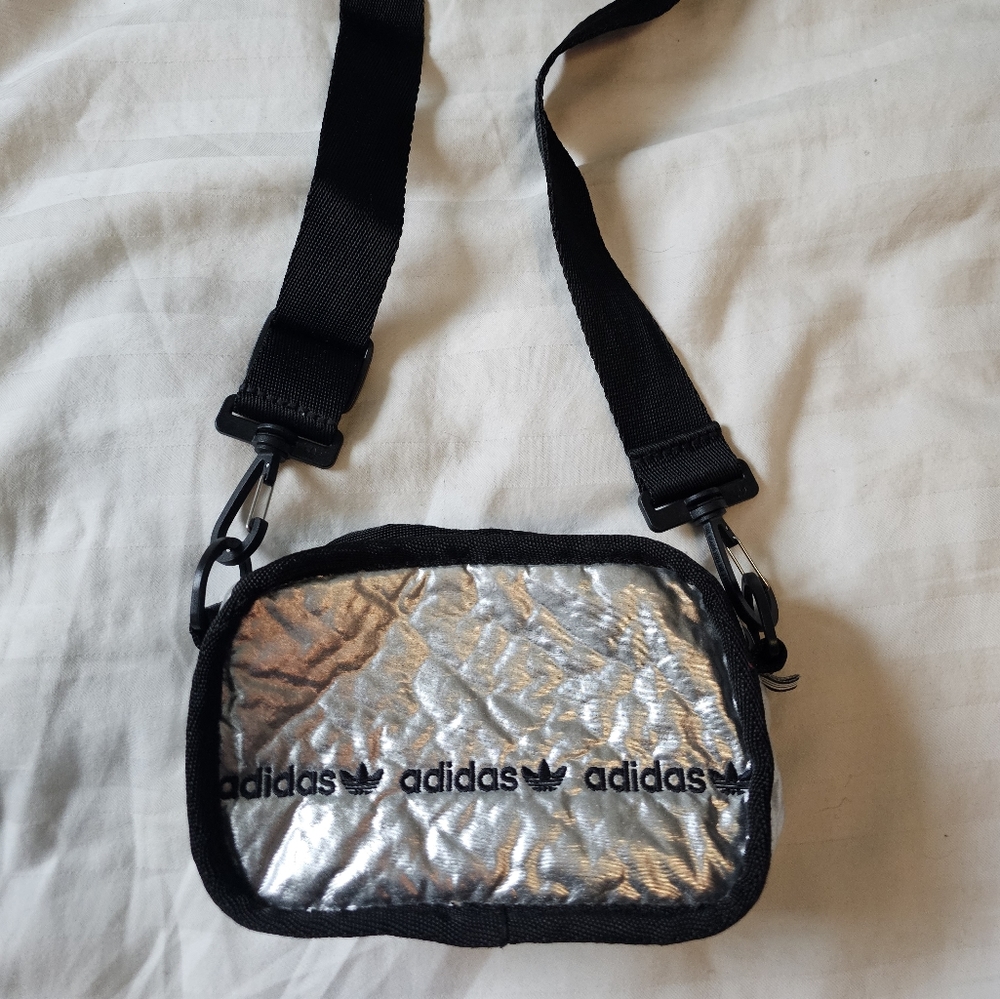 Silver Adidas purse